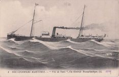 1 NOS COURRIERS MARITIMES." Ville de Tunis", Cie Générale Transatlantique.-LL