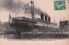 SAINT-NAZAIRE. Le Transatlantique Paris" dans le Sas, long. 235mm