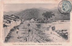 Vietnam, Tonkin, Cao Bang, Ha-Giang, Song-Bang-Fluss Postes Quai Blockhaus
