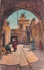 Ak Taza Marokko, Rue de la Medina et Maison du Roghi