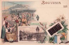 Lucerne Luzern Blumenfrauen, Stadtansicht, Schokolade Suchard