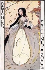 Künstler Ak Cramer, Rie,October: Falling Leaves".