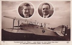 Ak Flugpioniere Nungesser u. Coli, avion marin P. Levasseur, Heros du raid Paris New York