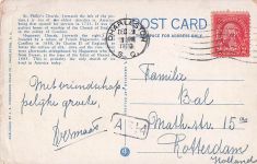 Postkarte aus den 1920er Jahren – Church Street, Hugenottenkirche und St.-Philipps-Kirche, Charleston, South Carolina