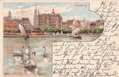 Hamburg Schwaene Dampfschiff Kat. Hamburg