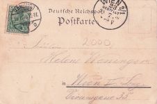 Lithographie Hamburg, Justizgebäude, Eisenbahn-Elb-Brücke, Riesen-Krahn