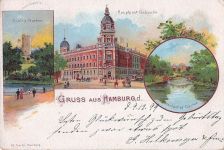 Gruß aus Hamburg - Litho