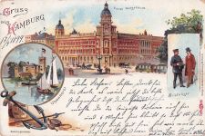 Gruß aus Hamburg - Litho