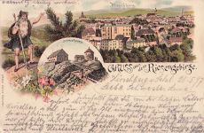 Gruss aus dem Riesengebirge - Hirschberg in Schlesien - Litho