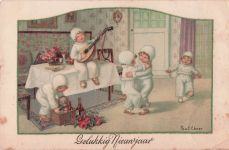 Künstler Ak Ebner, Pauli, Glückwunsch Neujahr, Bonne année, Kinder