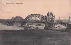 Ak Düsseldorf am Rhein, Rheinbrücke, Dampfschiff