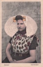 Ak Zuid-Beveland Zeeland Niederlande, Dame in niederländischer Tracht, Portrait