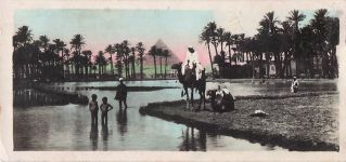 1911 Wüste Kairo Ägypten Große Pyramiden von Gizeh RPPC Vintage-Echtfoto