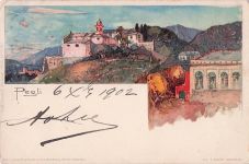 Künstler-AK Manuel Wielandt: Pegli, Panoramablick auf den Ort