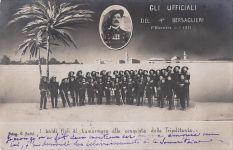 WW ITALO TURCA, 11/12/1911 GLI UFFICIALI DEL 4 BERSAGLIERI IN TRIPOLITANIA