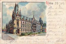 Lithographie Köln, Ansicht der Kaiserl. Post