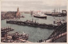 Dampfer Oceanliner Hamburg Hafen Kehrwiederspitze Kat. Schiffe