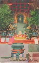 THE GREAT IMAGE OF BUDDHE AT NARA, JAPAN,