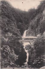 Wasserfall bei Kobe, Japan, frühe Postkarte