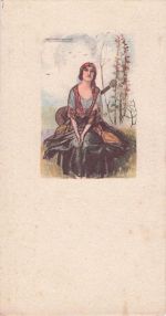 Künstler Ak Mauzan, Frau mit Gitarre und Kopftuch, Zigeunerin