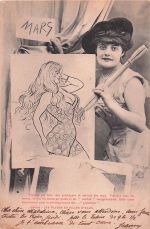 Dame mit Staffelei, mit einem Bild des Künstlers Mars,