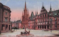 Postkarte Wiesbaden -- Schlossplatz