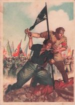 Faschistische farbige Postkarte Italien 3. Reich