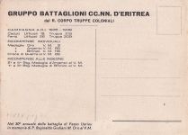 Italienische patriotische Postkarte: Kolonialbataillon in Eritrea