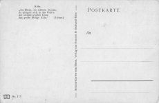 Postkarte im Kontinentalformat, Künstlerdarstellung von Köln am Rhein