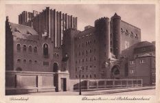 Ak Düsseldorf am Rhein, Schauspielhaus mit Stahlwerksverband