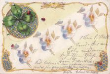 Ak Kleeblatt, Marienkäfer, Blumen