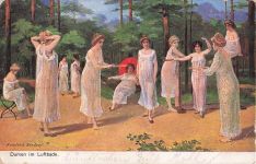 Frauen Damen im Luftbade Erotik AK ca.1912