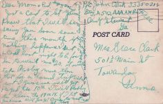 Militärpostkarte aus dem Jahr 1943, Zweiter Weltkrieg, Vintage-Leinendruck, eingestellt
