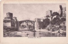 Mostar Narentabruecke K.K. Polizei Lotterie Gebrauchsspuren