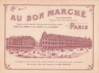 Werbekarte für das berühmte Pariser Kaufhaus Au Bon Marché,