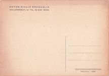 Künstler: Fortunato Depero.Motiv: Werbung für „Bragaglia“.