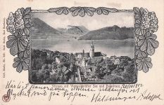 Passepartout Ak Vitznau Kanton Luzern, Vierwaldstättersee, Bahntrace