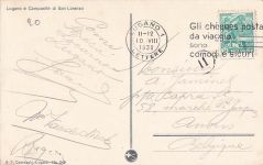 LUGANO E CAMPANILE DI SAN LORENZO, SCHWEIZER 1940ER JAHRE NACH BELGIEN, POSTKARTE