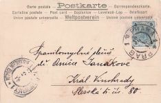 Jugendstil-Postkarte von 1901: Frau in Gold, Mond über grünem venezianischem Mond/Gondo la Scene