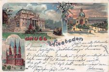 Gruss aus Wiesbaden - Litho