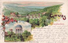 Gruss aus Wiesbaden - Litho