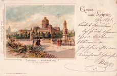 Gruss aus Leipzig - Schloss Pleissenburg - Litho