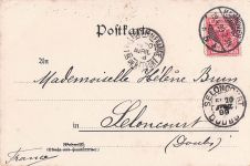 Lithographie Hannover, Lyceum Real-Gymnasium, Schiller-Denkmal, Wappen