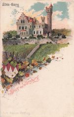 Lithographie Würzburg, Gasthaus Stein-Burg