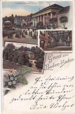 Gruss aus Baden-Baden - Litho