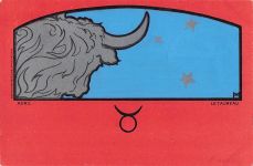 TAURUS LE TAUREAU ZODIAC HENRI MEUNIER KUNST NOUVEAU HOROSKOP POSTKARTE