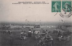 CHALON-AVIATION - 16 Octobre 1910 L'Aréodrome -Hanriot sur son Monoplan en plein vol