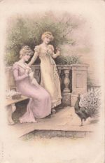 A&MB Jugendstil-Postkarte im griechisch-römischen Stil mit hübschen jungen Frauen, ca. 1910