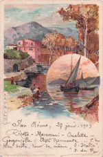 Künstler Ak Wielandt, Manuel, Rapallo Liguria, Partie am Wasser, Segelboote