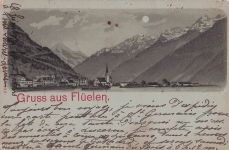 Mondschein Ak Flüelen Kanton Uri Schweiz, Panorama